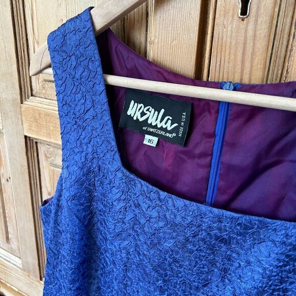 Vintage Ursula of Switzerland 16 Dress USA Metallic Mermaid Shimmer Sleeveless - Picture 4 of 11